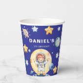 Astronaut Space-Themed Custom Birthday Party 紙コップ (裏面)