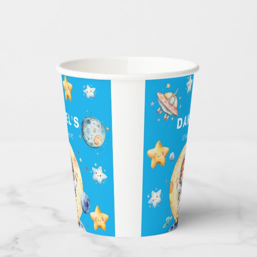 Astronaut Space-Themed Custom Birthday Party 紙コップ (左)