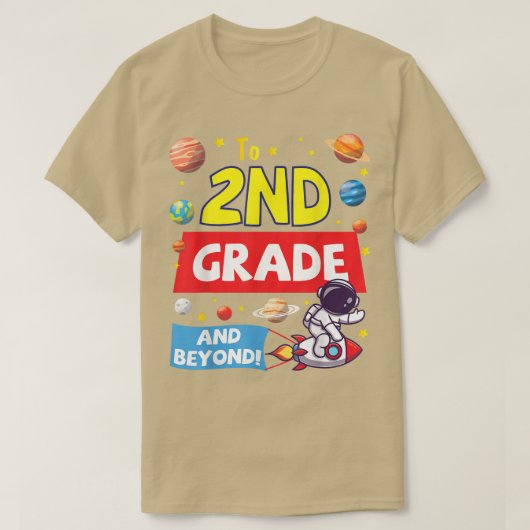 Astronaut Student Happy Back School To 2nd Grade A Tシャツ (デザイン正面)