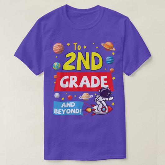 Astronaut Student Happy Back School To 2nd Grade A Tシャツ (デザイン正面)