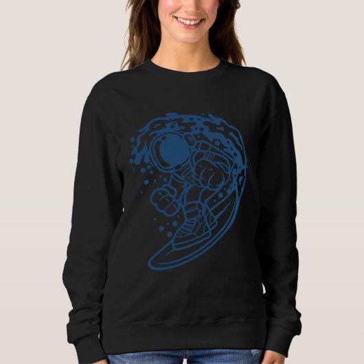 Astronaut Surfing Amazing Space Clothing スウェットシャツ (正面)