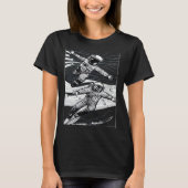 Astronaut Surfing in a Space Wave Tシャツ (正面)