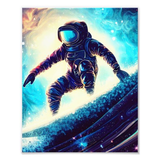 ASTRONAUT SURFING THE MILKY WAY フォトプリント (正面)