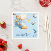Astronaut Teddy Bear Baby Shower スタンダードカクテルナプキン (インサイチュ)