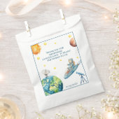 Astronaut Teddy Bear Baby Shower フェイバーバッグ (クリップ留めされた状態)