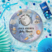 Astronaut Teddy Bears in Space Baby Shower ペーパープレート (パーティー)