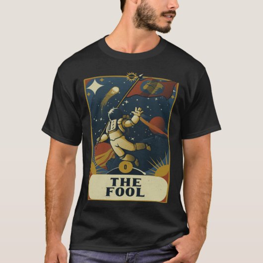 Astronaut The Fool Astronomy Tarot Card Read Witch Tシャツ (正面)