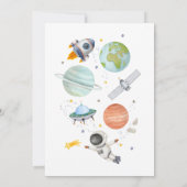 Astronaut Trip Around the Sun Birthday 招待状 (裏面)