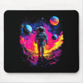 Astronaut Walking In Galaxy Outer Space Explorer S マウスパッド (正面)