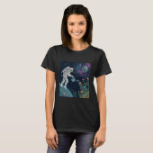 Astronaut Watering Flowers in Outer Space Tシャツ (正面フル)