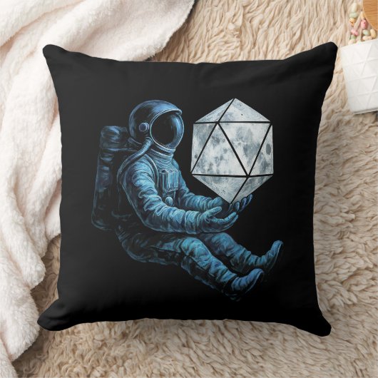 Astronaut with Moon Dice クッション (ブランケット)
