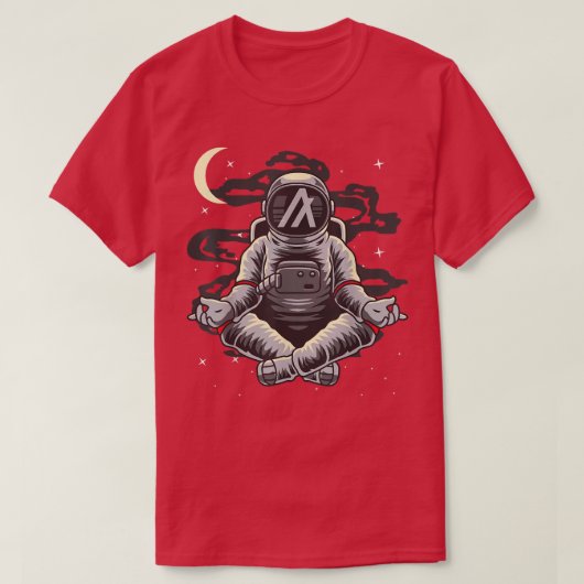 Astronaut Yoga Algorand ALGO Coin To The Moon Cryp Tシャツ (デザイン正面)