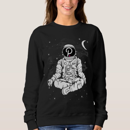 Astronaut Yoga Polkadot Dot Coin To The Moon Crypt スウェットシャツ (正面)