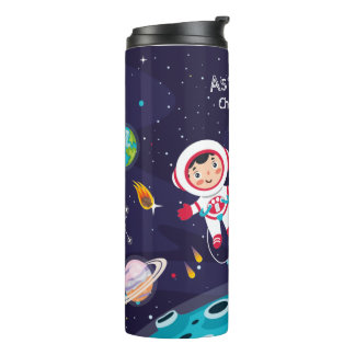 astronauta en la luna, nombre monogramado タンブラー