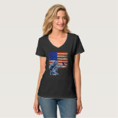 Astronauts 4th Of July Flag Patriotic Tee Space Fl Tシャツ (正面フル)