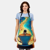 Astronaut's Coffee Cosmos Journey エプロン (着用した状態)