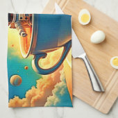 Astronaut's Coffee Cosmos Journey キッチンタオル (四つ折り)