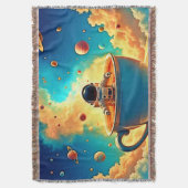 Astronaut's Coffee Cosmos Journey スローブランケット (正面縦)
