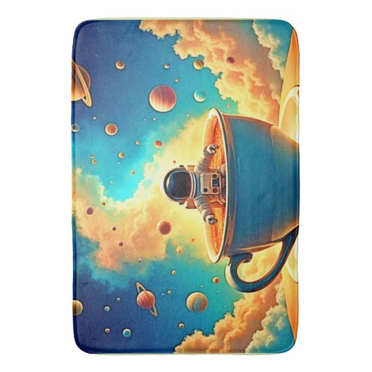 Astronaut's Coffee Cosmos Journey バスマット (正面縦)