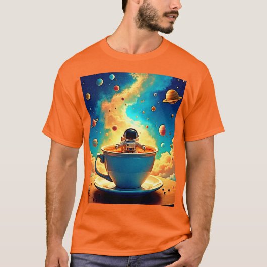 Astronaut's Coffee Cosmos Journey Tシャツ (正面)