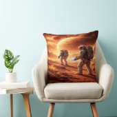 Astronauts explore orange planet クッション (椅子)