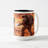 Astronauts Explore Orange Planet ツートーンマグカップ (正面右)