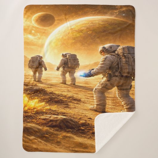 Astronauts explore yellow planet シェルパブランケット (正面)