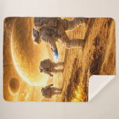 Astronauts explore yellow planet シェルパブランケット (正面(横))