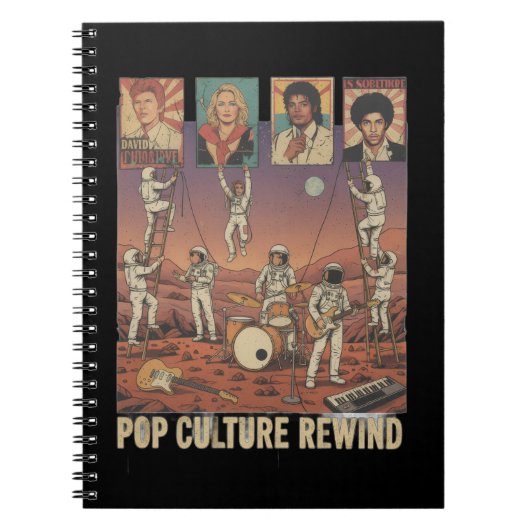 Astronauts Honoring 70s & 80s Pop Legends on Mars ノートブック (正面)