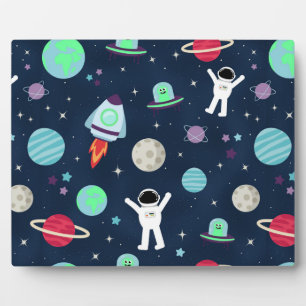 Astronauts Planets Rockets and Aliens フォトプラーク