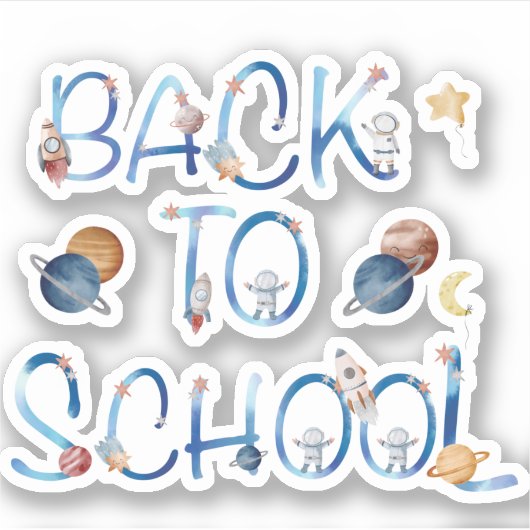 Astronauts Planets Space,back to school シール (正面)