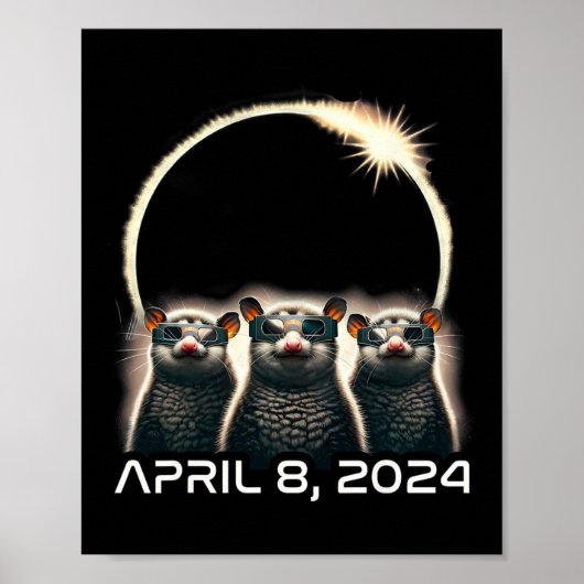 Astronom太陽ののEclipseシャツ2024オポッサム ポスター (正面)