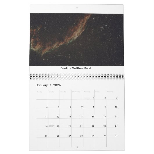 Astronomo Calendar 2026 カレンダー (1月 2026)