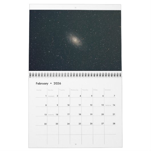 Astronomo Calendar 2026 カレンダー (2月 2026)