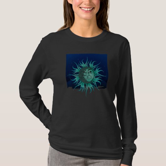 Astronomy Celestial Bodies Sun Moon Boho Astrology Tシャツ (正面)