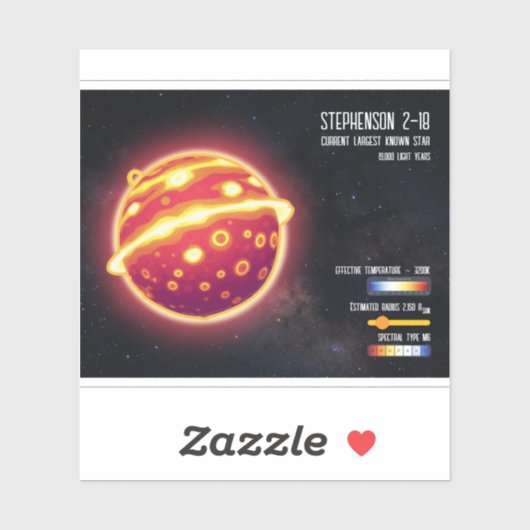 Astronomy Largest Star Space Science Infographic シール (シート)