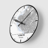 Asuncion Clock City Line Art ラウンド壁時計 (傾斜)