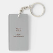 Asymmetric Stripes Horizontal Lines Gray Red Brown キーホルダー (裏面)