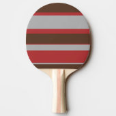 Asymmetric Stripes Horizontal Lines Gray Red Brown 卓球ラケット (裏面)