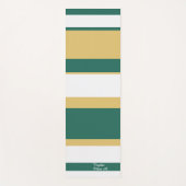 Asymmetric Stripes Lines Green Gold White ヨガマット (正面)