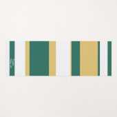 Asymmetric Stripes Lines Green Gold White ヨガマット (正面(横))
