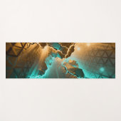 Asymmetrical lattice pulsating in ochre color ヨガマット (正面(横))