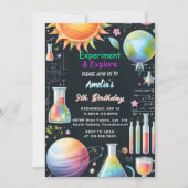 Atおもしろいラボキッズギークおたく不機嫌サイエンス9誕生日 招待状 (正面)