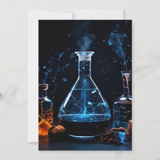 Atおもしろいラボキッズギークおたく不機嫌サイエンス9誕生日 招待状 (裏面)