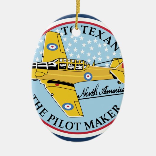 AT6テキサス州のAbzeichenの北アメリカT6テキサス人Abzei セラミックオーナメント (正面)