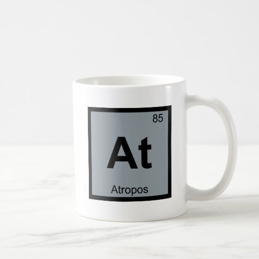 At - アトロポス 運命の化学周期表シンボル コーヒーマグカップ (右)