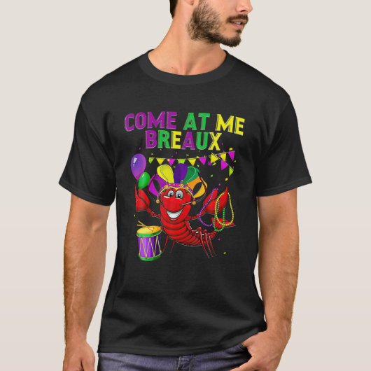 At 来 Me Breaux Crawfish Mardi Gras Equipment Kid M Tシャツ (正面)