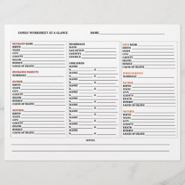 [At A Glance]系図学ファミリツリーグループの作業シート