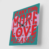 AT ANY TIME MORE LOVE PLEASE!!! BY MASANSER スクエア壁時計 (傾斜)
