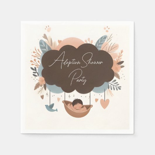 At Child Old Son Bohoおもしろい養子日Baby Shower スタンダードカクテルナプキン (正面)